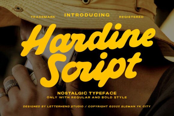 Hardine: A Bold Script Font for Editorial Personality