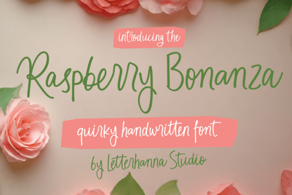 Raspberry Bonanza: A Handwriting Script Font for Playful Brands