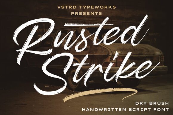 Rusted Strike: A Dry Brush Script Font for Editorial Impact